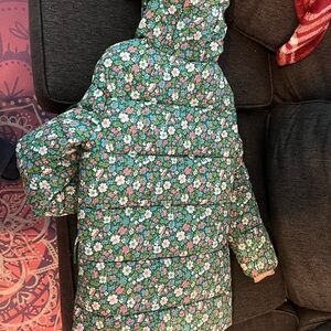 Boden Green Floral Hooded Jacket